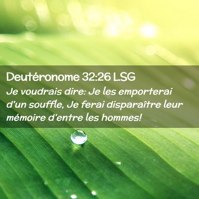 Picture 02 - Deutéronome 32:26 LSG - Je voudrais dire: Je les emporterai d'un souffle, - Bible Verse Picture