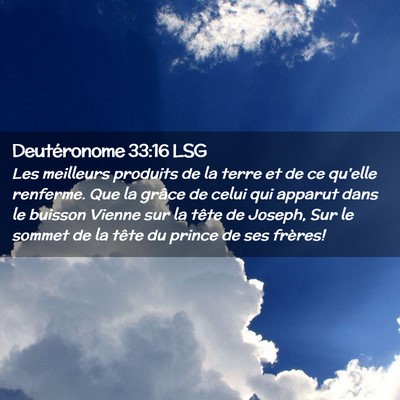 Picture 02 - Deutéronome 33:16 LSG - Les meilleurs produits de la terre et de ce - Bible Verse Picture