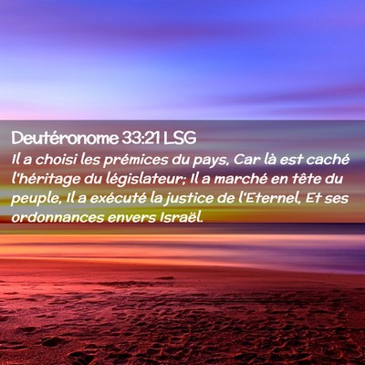 Picture 02 - Deutéronome 33:21 LSG - Il a choisi les prémices du pays, Car là est - Bible Verse Picture