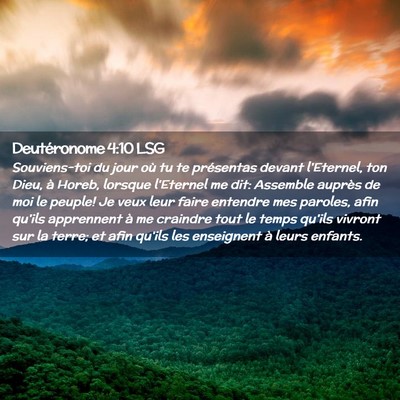 Picture 02 - Deutéronome 4:10 LSG - Souviens-toi du jour où tu te présentas devant - Bible Verse Picture
