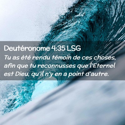Picture 02 - Deutéronome 4:35 LSG - Tu as été rendu témoin de ces choses, afin que - Bible Verse Picture