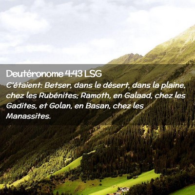 Picture 02 - Deutéronome 4:43 LSG - C'étaient: Betser, dans le désert, dans la - Bible Verse Picture
