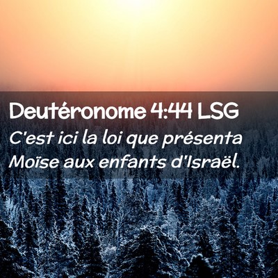 Picture 02 - Deutéronome 4:44 LSG - C'est ici la loi que présenta Moïse aux enfants - Bible Verse Picture