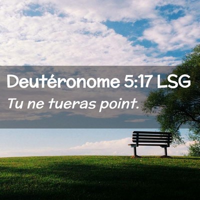Picture 02 - Deutéronome 5:17 LSG - Tu ne tueras - Bible Verse Picture