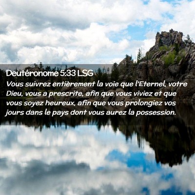 Picture 02 - Deutéronome 5:33 LSG - Vous suivrez entièrement la voie que l'Eternel, - Bible Verse Picture