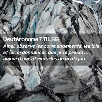 Picture 02 - Deutéronome 7:11 LSG - Ainsi, observe les commandements, les lois et les - Bible Verse Picture