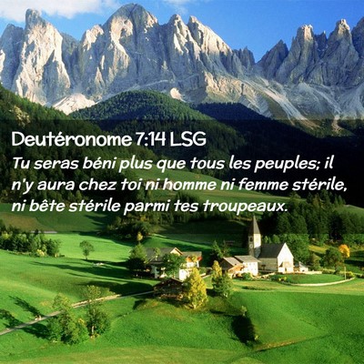 Picture 02 - Deutéronome 7:14 LSG - Tu seras béni plus que tous les peuples; il n'y - Bible Verse Picture