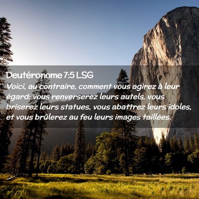 Picture 02 - Deutéronome 7:5 LSG - Voici, au contraire, comment vous agirez à leur - Bible Verse Picture