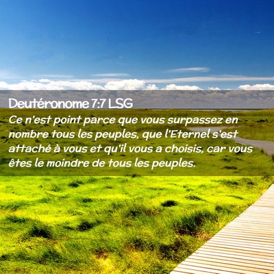 Picture 02 - Deutéronome 7:7 LSG - Ce n'est point parce que vous surpassez en nombre - Bible Verse Picture