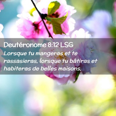 Picture 02 - Deutéronome 8:12 LSG - Lorsque tu mangeras et te rassasieras, lorsque tu - Bible Verse Picture
