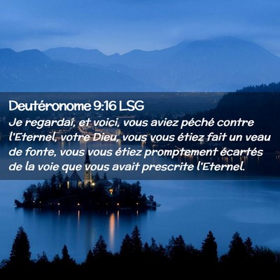 Picture 02 - Deutéronome 9:16 LSG - Je regardai, et voici, vous aviez péché contre - Bible Verse Picture