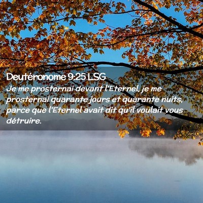 Picture 02 - Deutéronome 9:25 LSG - Je me prosternai devant l'Eternel, je me - Bible Verse Picture