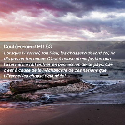 Picture 02 - Deutéronome 9:4 LSG - Lorsque l'Eternel, ton Dieu, les chassera devant - Bible Verse Picture