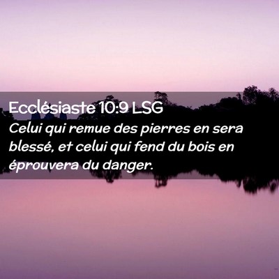 Picture 02 - Ecclésiaste 10:9 LSG - Celui qui remue des pierres en sera blessé, et - Bible Verse Picture