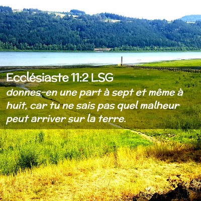 Picture 02 - Ecclésiaste 11:2 LSG - donnes-en une part à sept et même à huit, car - Bible Verse Picture