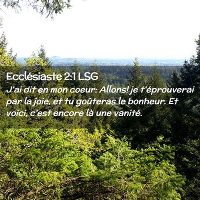 Picture 02 - Ecclésiaste 2:1 LSG - J'ai dit en mon coeur: Allons! je t'éprouverai - Bible Verse Picture