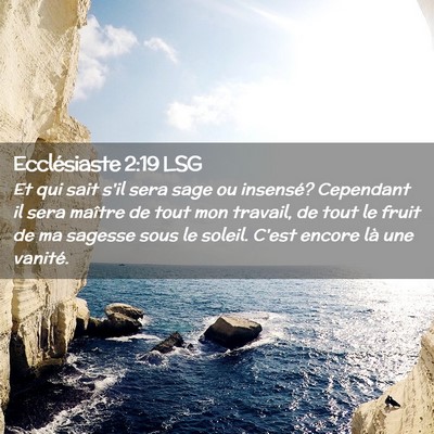 Picture 02 - Ecclésiaste 2:19 LSG - Et qui sait s'il sera sage ou insensé? Cependant - Bible Verse Picture