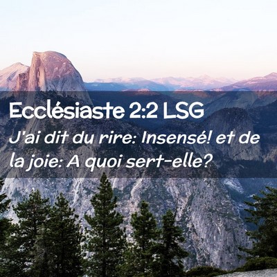 Picture 02 - Ecclésiaste 2:2 LSG - J'ai dit du rire: Insensé! et de la joie: A quoi - Bible Verse Picture
