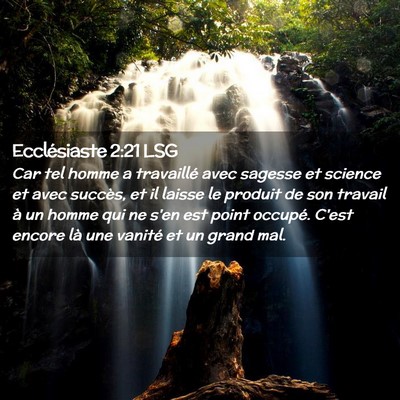 Picture 02 - Ecclésiaste 2:21 LSG - Car tel homme a travaillé avec sagesse et - Bible Verse Picture