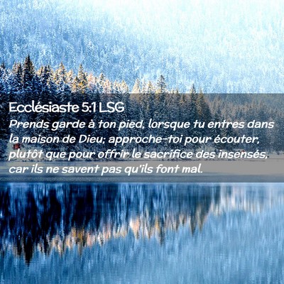 Picture 02 - Ecclésiaste 5:1 LSG - Prends garde à ton pied, lorsque tu entres dans - Bible Verse Picture
