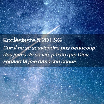 Picture 02 - Ecclésiaste 5:20 LSG - Car il ne se souviendra pas beaucoup des jours de - Bible Verse Picture