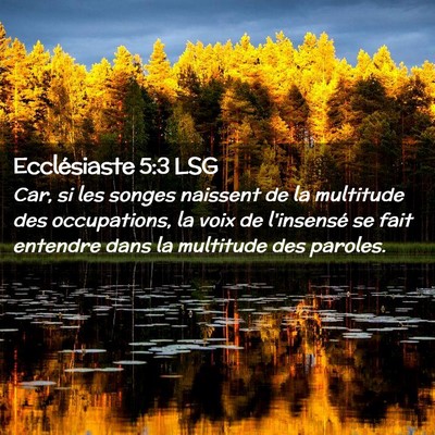 Picture 02 - Ecclésiaste 5:3 LSG - Car, si les songes naissent de la multitude des - Bible Verse Picture