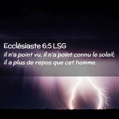 Picture 02 - Ecclésiaste 6:5 LSG - il n'a point vu, il n'a point connu le soleil; il - Bible Verse Picture