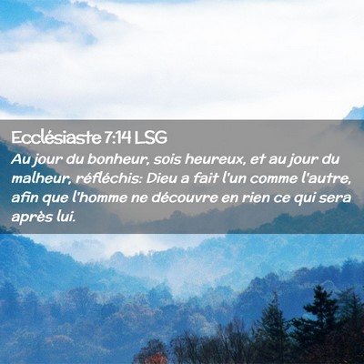 Picture 02 - Ecclésiaste 7:14 LSG - Au jour du bonheur, sois heureux, et au jour du - Bible Verse Picture