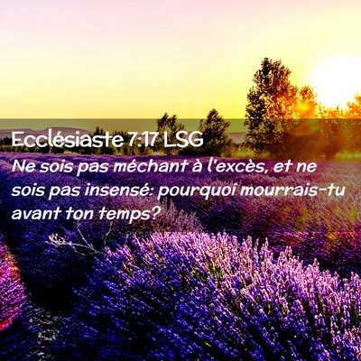 Picture 02 - Ecclésiaste 7:17 LSG - Ne sois pas méchant à l'excès, et ne sois pas - Bible Verse Picture