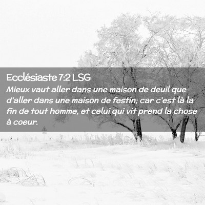 Picture 02 - Ecclésiaste 7:2 LSG - Mieux vaut aller dans une maison de deuil que - Bible Verse Picture