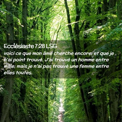 Picture 02 - Ecclésiaste 7:28 LSG - voici ce que mon âme cherche encore, et que je - Bible Verse Picture