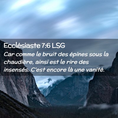 Picture 02 - Ecclésiaste 7:6 LSG - Car comme le bruit des épines sous la - Bible Verse Picture