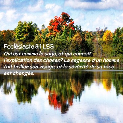 Picture 02 - Ecclésiaste 8:1 LSG - Qui est comme le sage, et qui connaît - Bible Verse Picture