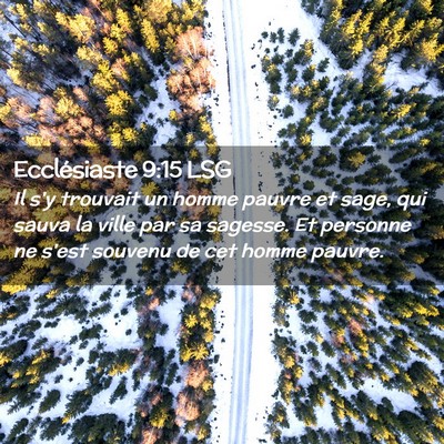 Picture 02 - Ecclésiaste 9:15 LSG - Il s'y trouvait un homme pauvre et sage, qui - Bible Verse Picture