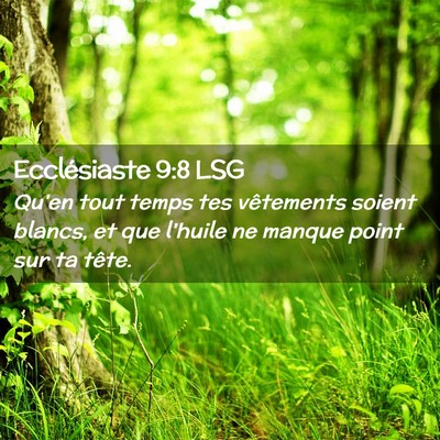 Picture 02 - Ecclésiaste 9:8 LSG - Qu'en tout temps tes vêtements soient blancs, et - Bible Verse Picture