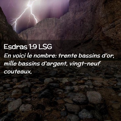 Picture 02 - Esdras 1:9 LSG - En voici le nombre: trente bassins d'or, mille - Bible Verse Picture