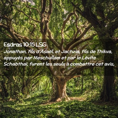 Picture 02 - Esdras 10:15 LSG - Jonathan, fils d'Asaël, et Jachzia, fils de - Bible Verse Picture