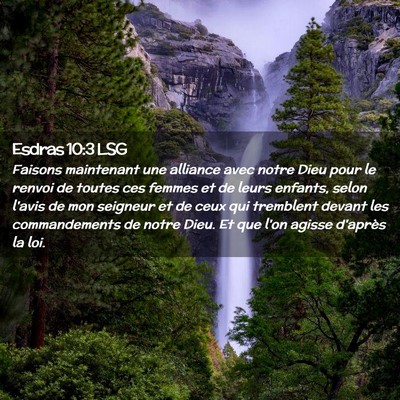 Picture 02 - Esdras 10:3 LSG - Faisons maintenant une alliance avec notre Dieu - Bible Verse Picture