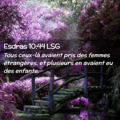 Picture 02 - Esdras 10:44 LSG - Tous ceux-là avaient pris des femmes - Bible Verse Picture