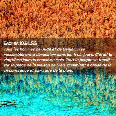 Picture 02 - Esdras 10:9 LSG - Tous les hommes de Juda et de Benjamin se - Bible Verse Picture