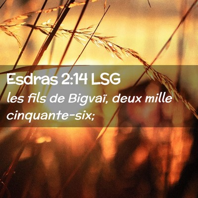 Picture 02 - Esdras 2:14 LSG - les fils de Bigvaï, deux mille - Bible Verse Picture