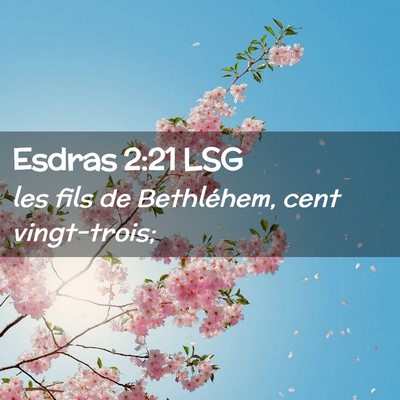 Picture 02 - Esdras 2:21 LSG - les fils de Bethléhem, cent - Bible Verse Picture
