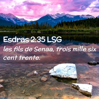 Picture 02 - Esdras 2:35 LSG - les fils de Senaa, trois mille six cent - Bible Verse Picture