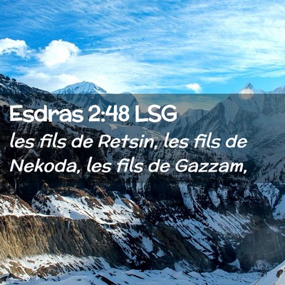Picture 02 - Esdras 2:48 LSG - les fils de Retsin, les fils de Nekoda, les fils - Bible Verse Picture