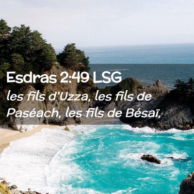 Picture 02 - Esdras 2:49 LSG - les fils d'Uzza, les fils de Paséach, les fils - Bible Verse Picture