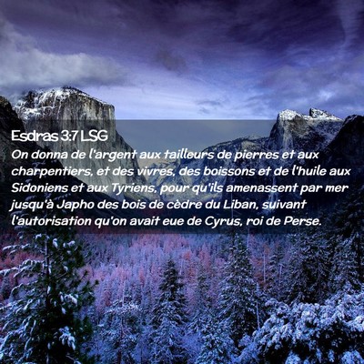 Picture 02 - Esdras 3:7 LSG - On donna de l'argent aux tailleurs de pierres et - Bible Verse Picture