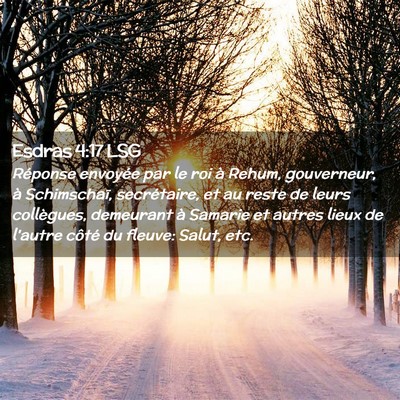 Picture 02 - Esdras 4:17 LSG - Réponse envoyée par le roi à Rehum, - Bible Verse Picture