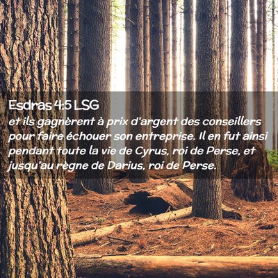 Picture 02 - Esdras 4:5 LSG - et ils gagnèrent à prix d'argent des - Bible Verse Picture