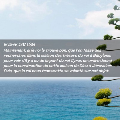 Picture 02 - Esdras 5:17 LSG - Maintenant, si le roi le trouve bon, que l'on - Bible Verse Picture