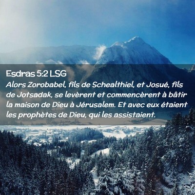 Picture 02 - Esdras 5:2 LSG - Alors Zorobabel, fils de Schealthiel, et Josué, - Bible Verse Picture